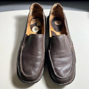 BORN Handcrafted Brown Leather Slip On Sz 8